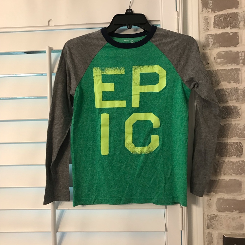 GapKids Long Sleeve Gray/Green Jersey